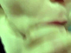 Closeup POV blowjob with huge cum in mouth