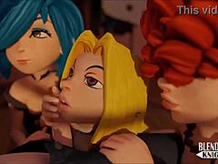 Three Girls Admire Anime Hero