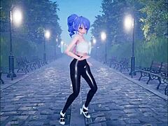 Cute anime girl dances before getting fucked