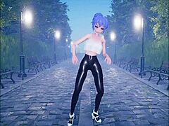 Cute anime girl dances before getting fucked
