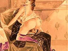 Vintage erotic drawings tease with subtle charm