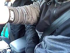 European Blonde in Wild Traffic Chaos