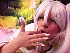 Frieren Teen’s Cute Cosplay Blowjob in Action