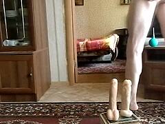 Transvestite Ksyusha Farts Anal with Dildo in FullHD