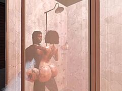 Interracial 3D Shower Thrills