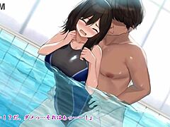 swim instructor’s poolside action