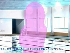 swim instructor’s poolside action