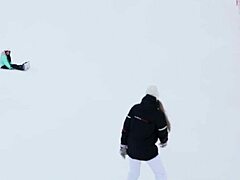 Snowboarding turns to rough pounding with 18yo alice