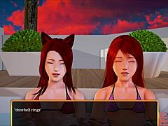 Redhead teen tempts with petite chest