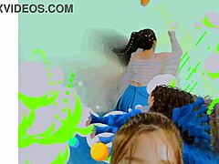 Loona hula hoop dance in gay action video