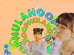 Loona hula hoop dance in gay action video