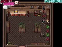 watching porn with busty milf in hentai game