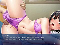 Mob-like shy girl turns pervert in hentai game