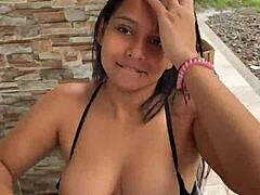 colombian puta sucks cock on public street