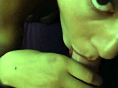 Almost came in young beauty’s eager mouth