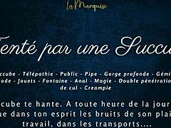 Public seduction in hot French dirty talk and action