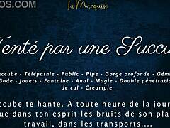 Public seduction in hot French dirty talk and action