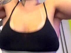 Tanned amateurs flaunt natural tits