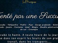 Public seduction in hot French dirty talk and action