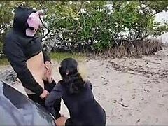 Hot Mexican whore gets nailed in the woods