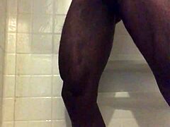 Solo shower time turns into a steamy session of masturbation