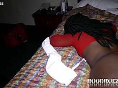 Slutty ebony gets pounded by big black cock