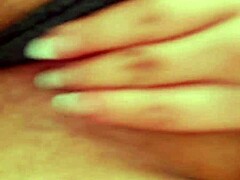 Shaved pussy masturbation for husband