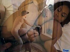 Ghetto Ebony’s Giant Boobs Tease White Shaft