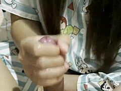 Asian Handjob Bedroom