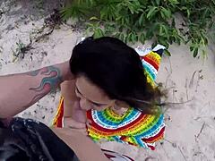 Hidden Blowjob Fucking in the Dunes