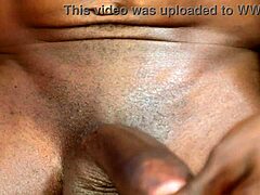 Cheeky ebony fingering pussy craving huge bbc