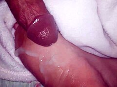Massive Cumshot on Slick Oiled Feet