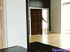 Cheeky Sappho Squirts From Strapon Bed Fuck