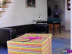 Amateur teen fucks old geezer hard