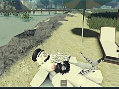 my roblox girl pounded on beach