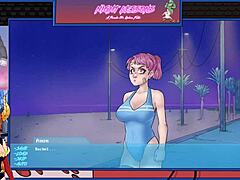 Night Lessons: Redhead’s Big Boobs Swimsuit Tease