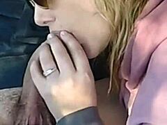 Public Pickup Car Blowjob with Cum