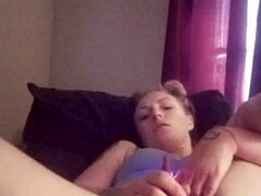 My snow bunny’s pussy gets teased with toys