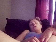 My snow bunny’s pussy gets teased with toys