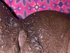 ebony slut’s creamy finish from huge bbc