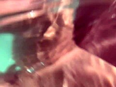 Underwater creampie with a daring dildo twist