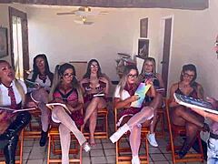trans orgy in sexology class with wild chaos