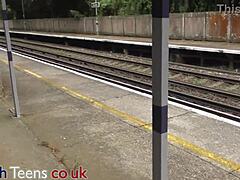 naughty british 18yo gives stranger handjob on train
