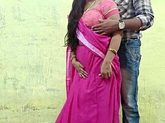 Indian Bhabhi’s Pink Saree Tease Begs for Rough Action
