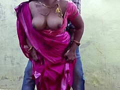 Indian Bhabhi’s Pink Saree Tease Begs for Rough Action