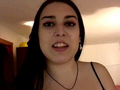 shapely brunette teen hunting cock on street