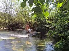 Couple caught fucking ass outdoors hard