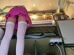 Sexy 18-year-old student caught pantyless on cam