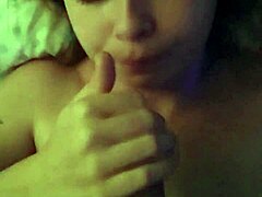 Sucking hubby's cock with deep passion