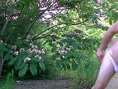 g-string teen strips outdoors in thong gallery